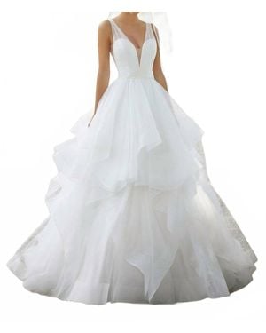 Mori Lee Stella Draped Wedding Gown - White
