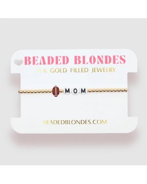 Beaded Blondes Football Mom Bracelet - Pink
