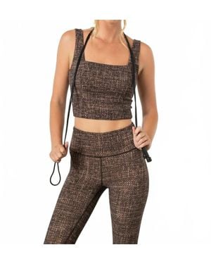 Thrive Societe Endure Printed Square Neck Bra - Black