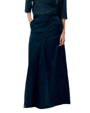 Tibi Luxe Eco Satin Godet Maxi Skirt - Blue