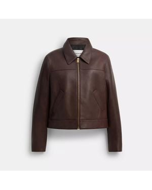 COACH Leather Jacket - Brown