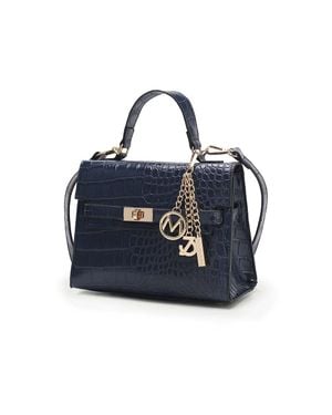 MKF Naomi Vegan Crocodile Leather Satchel By Mia K - Blue