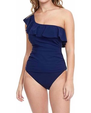 Gottex Tutti Frutti One Shoulder Ruffle Tankini - Blue