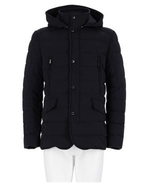 Moorer Quilted Hooded Down Jacket - Blue