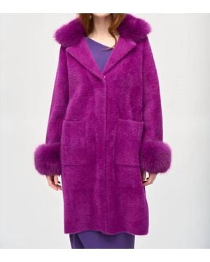 Joseph Ribkoff Casual Blend Winter Coat - Purple