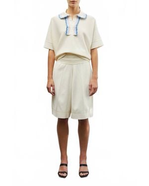 Molli Duc Rick Rack Edged Collar Polo - Natural