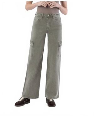 VERVET BY FLYING MONKEY 90's Super High Rise Loose Cargo Jeans - Gray