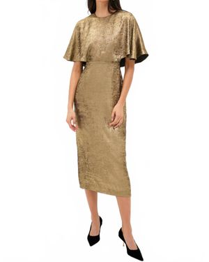 Tuckernuck Cape Leah Cap Sleeves Polyester Blend Midi Dress - Metallic