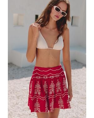 Sundays Sky Mini Skirt - Red