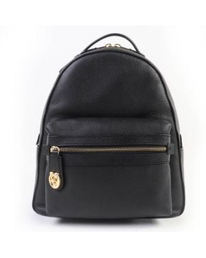 COACH Turnlock Polished Pebble Leather Backpack - Black
