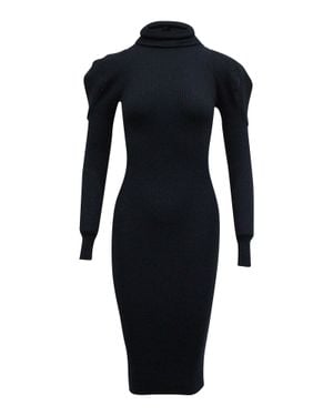 Iris & Ink Turtleneck Ribbed Knit Dress - Blue