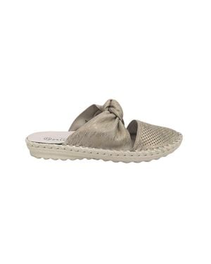 Bernie Mev Slip On Taupe Shimmer Shoes - White