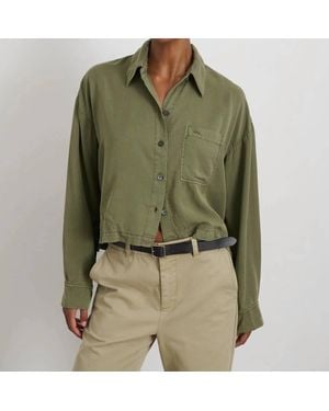 Alex Mill Gemma Button Down Lyocell Shirt - Green