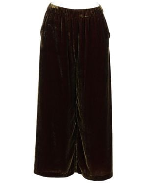 P.A.R.O.S.H. Velvety Pants With Relaxed Fit And Subtle Sheen - Black