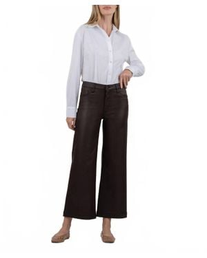 Kut From The Kloth Meg Coated High Rise Wide Leg Pants - White