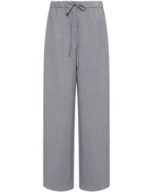 Sportmax Wide-Leg Elastic Waist Striped Pants - Gray