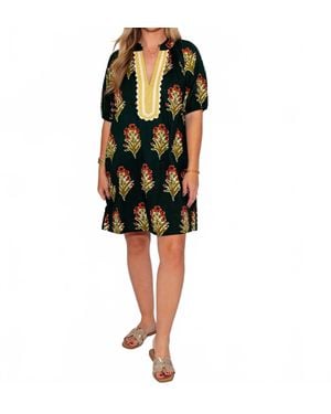 Thml Petal Stripe V-Neck Dress - Black