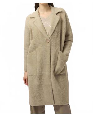 Joseph Ribkoff Fancee Feather Yarn And Faux Fur Coat - Natural