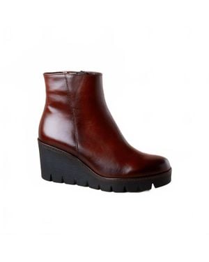 Gabor Wedge Boots - Brown