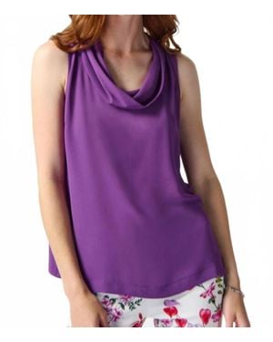 Joseph Ribkoff Cowl Neck Closure Pullover Top - Purple