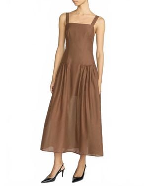 FRAME Garden Feminine Midi Dress - Brown