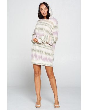 TRUEDAMES Terry Brushed Print Sweater Dress - White