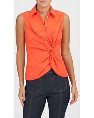 Cinq À Sept Dani Button-Front Twist Top - Orange