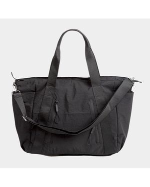 Fashnzfab Solid Spacious Multi Compartment Carryall Tote Bag - Black
