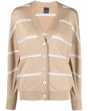 Lorena Antoniazzi Stripe Long-Sleeve Cardigan - Natural