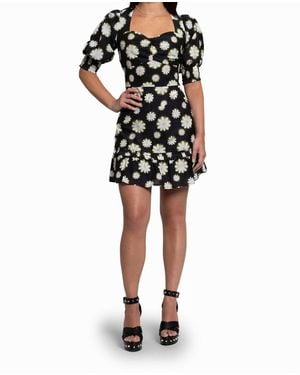 Nicole Miller Hazy Daisy Cotton Mini Skirt - Black