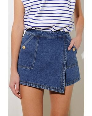 TRUEDAMES For A Second Denim Skort - Blue