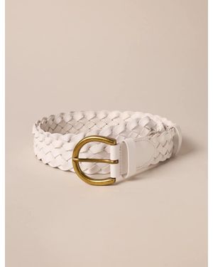 Lucky Brand Woven Leather Belt - Natural
