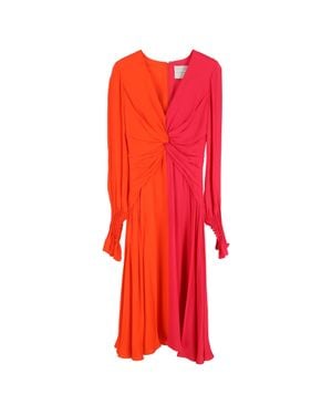 Carolina Herrera Bicolor Midi Dress - Red