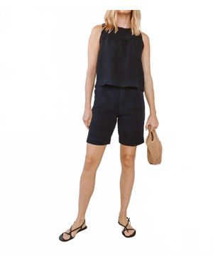 Bella Dahl Pleated Bermuda Shorts - Black