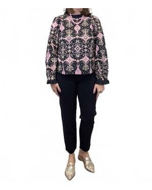 ..,merci Evelyn Scroll Ruffle Blouse - Black