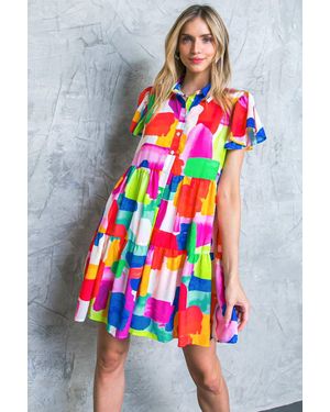 TRUEDAMES Tempting Me Print Mini Dress - White