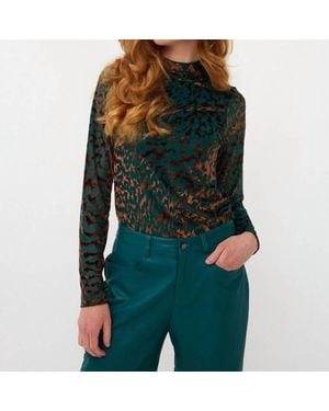 EsQualo Mesh Burnout Top - Green