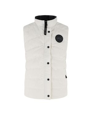 Canada Goose Quilted Sleeveless Padded Vest With Logo Patch - White