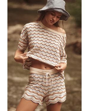 LSPACE Sun Chaser Crochet Shorts - Brown
