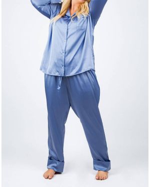 ISAYES Silk Pajama Set - Blue