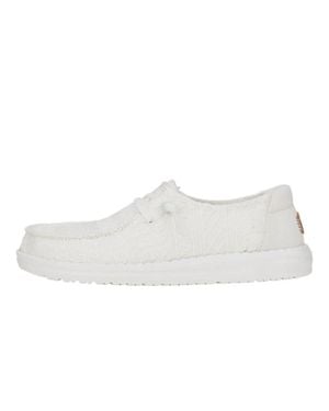 HEYDUDE Wendy Crochet Lace Slip-On Shoes - White