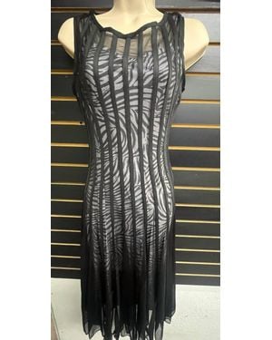 Michael Kors Ribbed Shaw Mesh Dress - Black