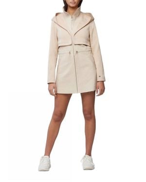 SOIA & KYO Mixed Media Coat With Dramatic Hood And Thermolite Fill - Natural