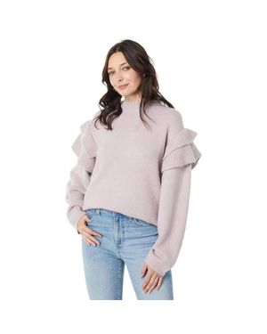 Lost + Wander Literary Lover Orian Sweater Ruffle Red489 - Purple