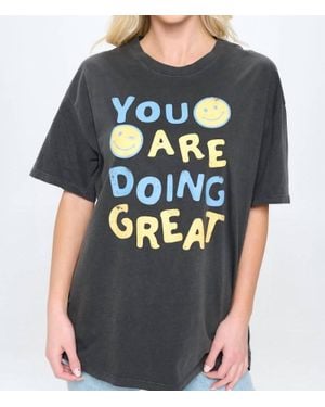 Tres Bien You Are Doing Great Tee - Gray