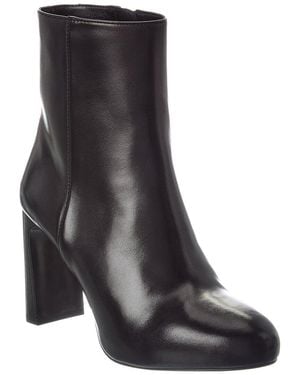 Stuart Weitzman Babette Platform Zip Leather Bootie - Black