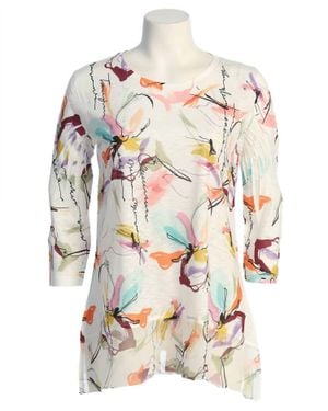 Jess & Jane Elena Chiffon Hem Top - White