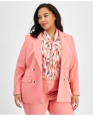 BarIII Blazer Jacket Coral Rose Notch Lapel Long Sleeve Fts1214 - Pink