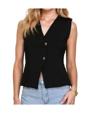 She + Sky Rosie Buttons Knit Vest - Black