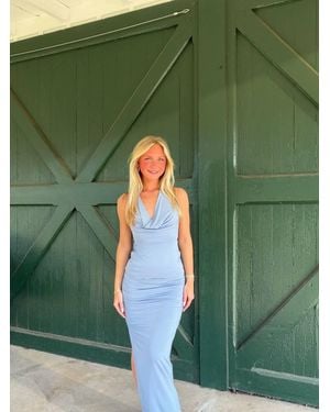 Nia Declan Cowl Neck Halter Top - Green